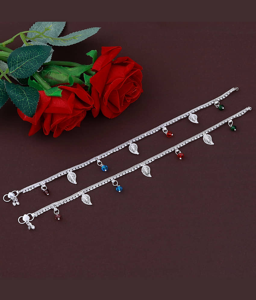 Silver Plated Elegant Designe Payal Anklet for Women And Girl. view 2