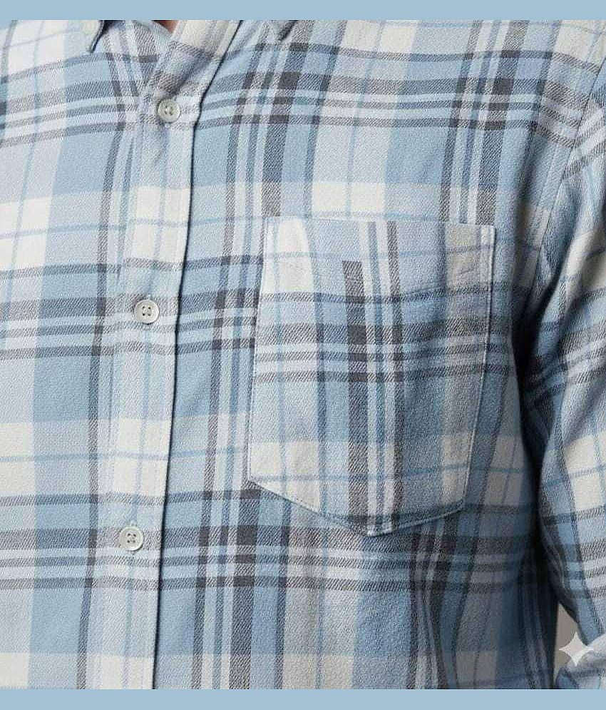 MOUDLIN Cotton Blend Slim Fit Checks Full Sleeves Men's Casual Shirt - Dark Green ( Pack of 1 ) view 2