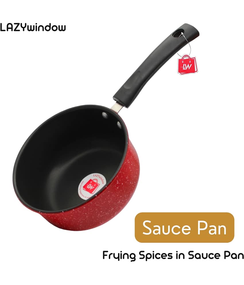 LAZYWINDOW Souce Pan & Chalni Maroon Hard Anodised Non-Stick Kitchen Set ( Set of 1 ) view 2