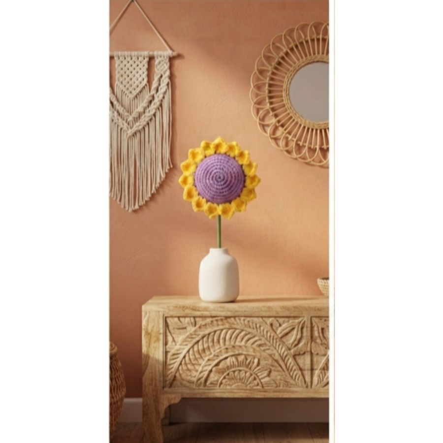 Handmade Crochet Sunflower view 2
