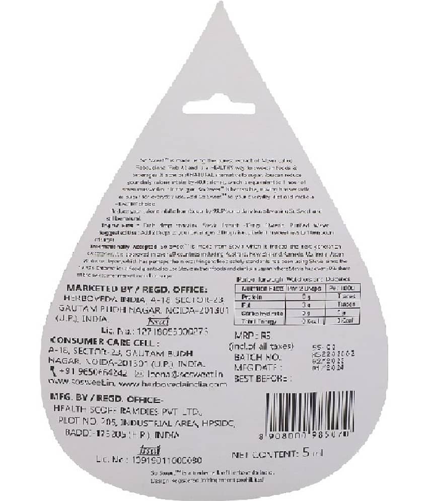 Sosweet Sugar Free Drop Natural sweetener Sugar Substitute Sprinkler 15 mL Pack of 3 view 2