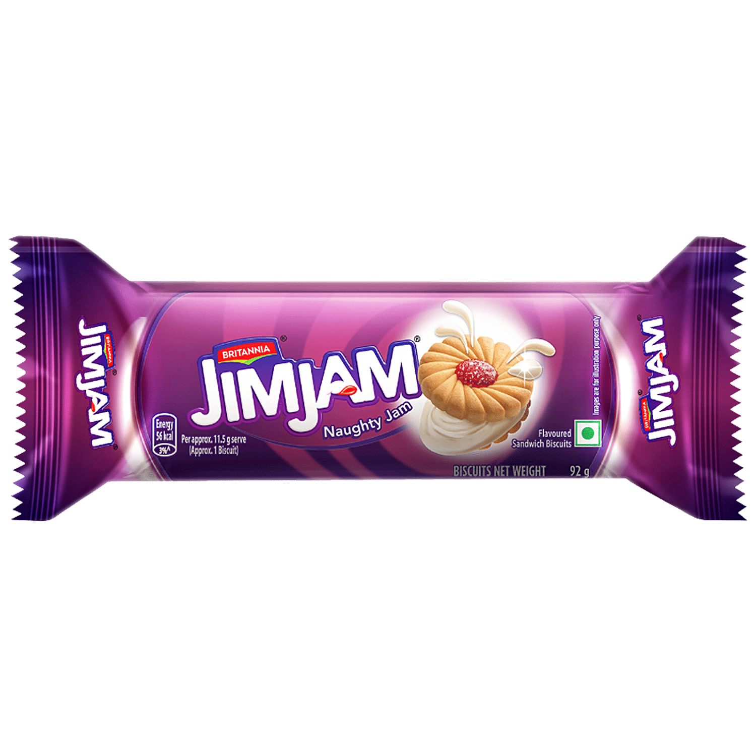 Britannia Jim Jam Cream Biscuit - Crunchy, Ready To Eat, 92 G view 2