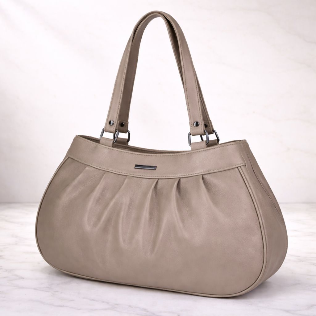 Elegant Women’s Pleated Handbag with Dual Shoulder Straps | Daily Use Stylish Purse