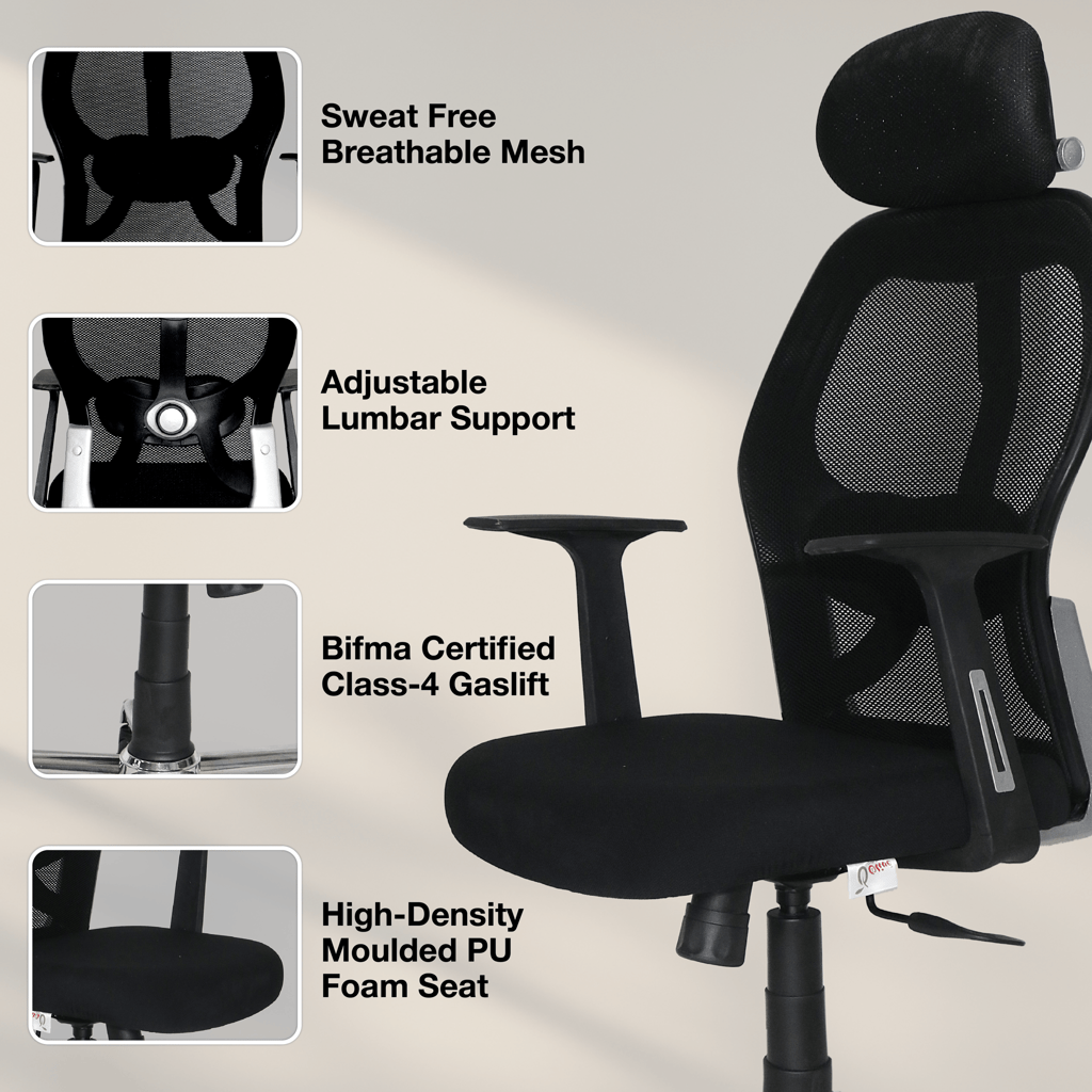 OOLIVE VISTA LITE OC333 Executive Ergonomic High Back Office Chair, Tailored for Superior Comfort view 2