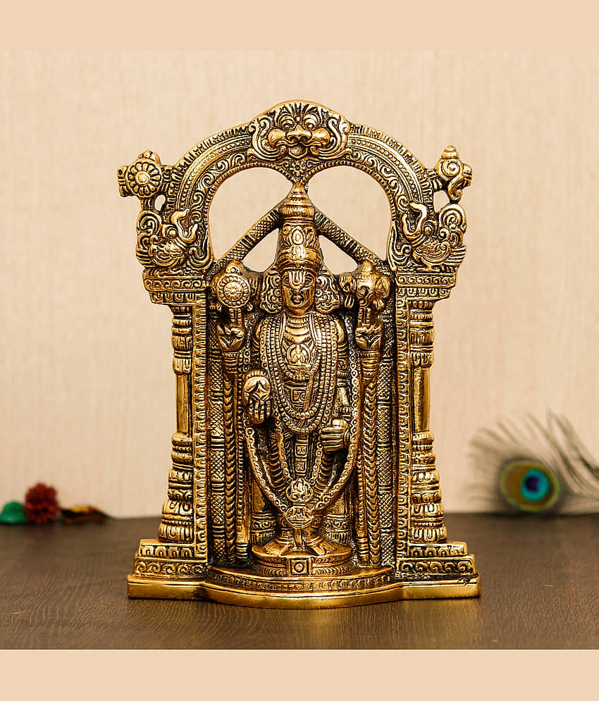 eCraftIndia Gold-Toned Handcrafted Lord Balaji Idol Decorative Showpiece view 2