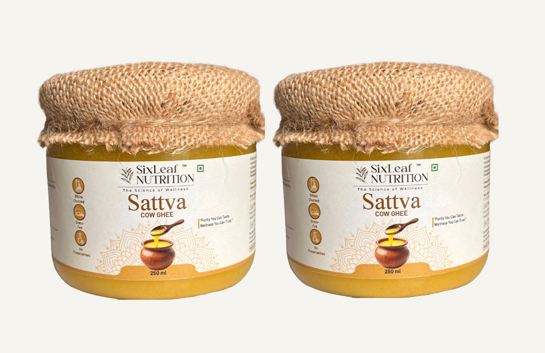 SixLeaf Sattva Cow Ghee 250 ml (Pack of 2)