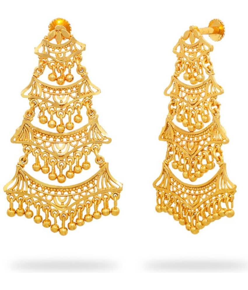 LUV FASHION Golden Chandbalis Earrings ( Pack of 1 ) view 2