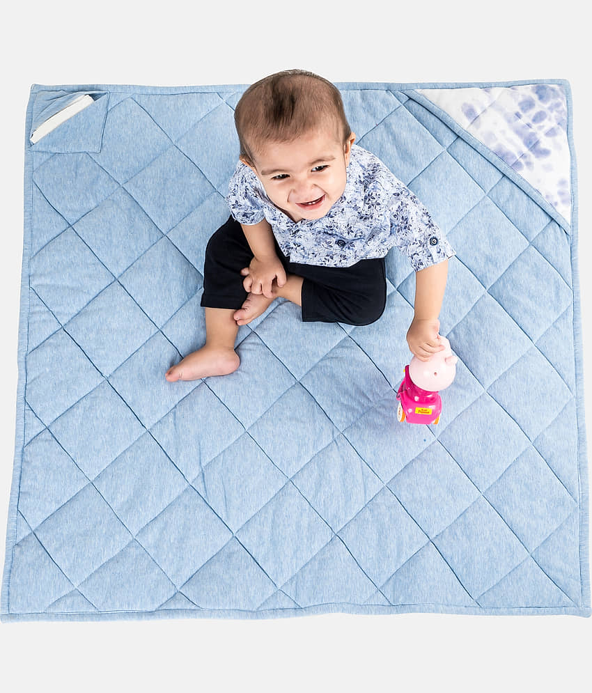 NUEVOSGHAR - Blue Polyester Hooded Baby Blanket ( Pack of 1 ) view 2