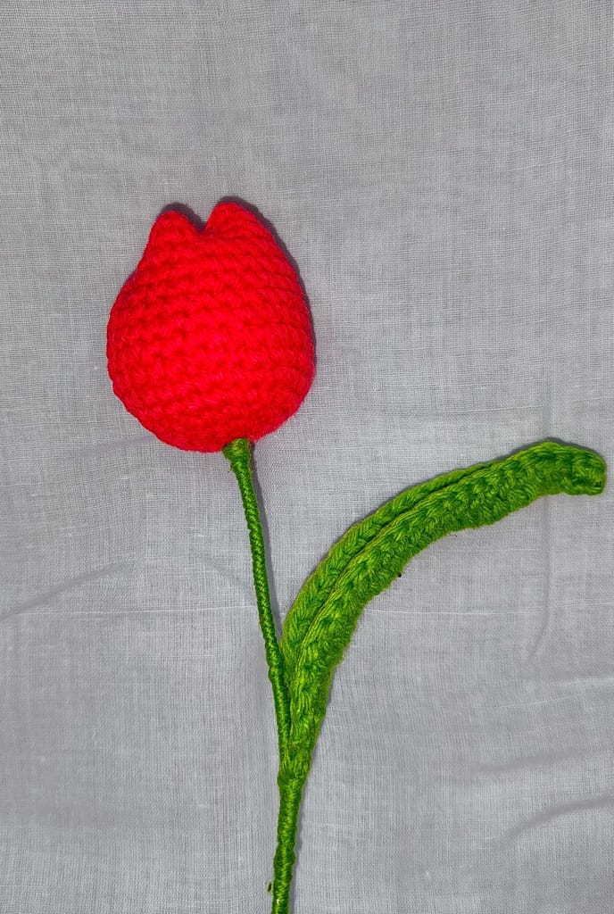 Handmade Crochet Tulip Flower Home Decor view 2