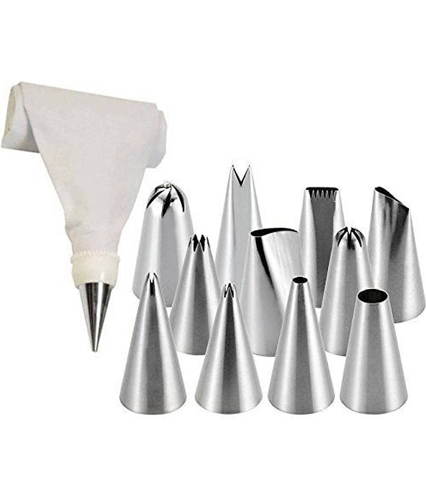 YUTIRITI 12 Piece Steel Nozzles Cake Decorating Set With Frosting Icing Piping Bag Tips view 2