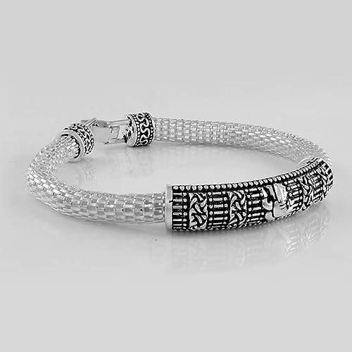Antique Vintage Ethnic Silver Plated Kada Bracelet for men view 2