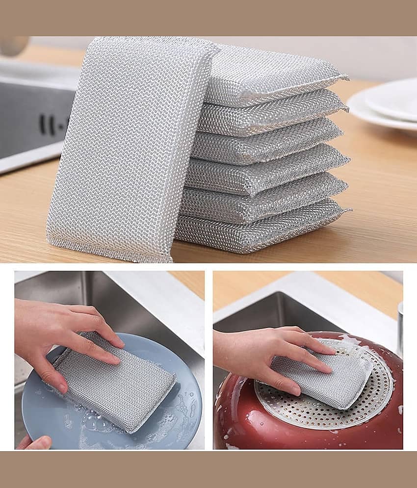 BHAVYTA COSMETIC Sponge Scrubber pad Stainless Steel Scrub Pad view 2