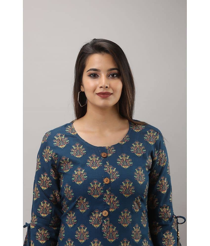 MAUKA - Blue Straight Rayon Women's Stitched Salwar Suit ( Pack of 1 ) view 2