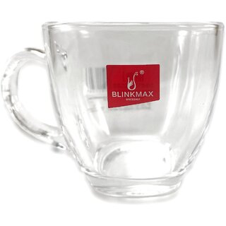 BLINKMAX Transparent Square Shape Tea Cup Coffee Cup Set Made of Crystal Clear Glass 155 ml Pack of 6 view 2