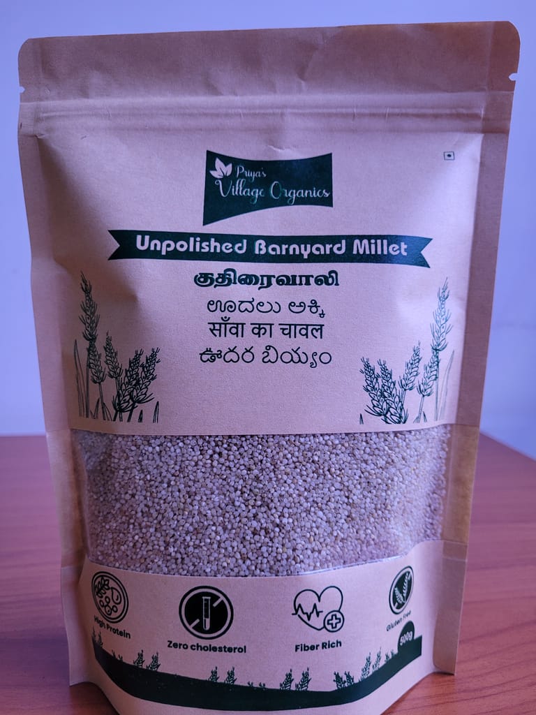 The Village Organics Unpolished Natural Barnyard Millet - unpolished /100% Natural