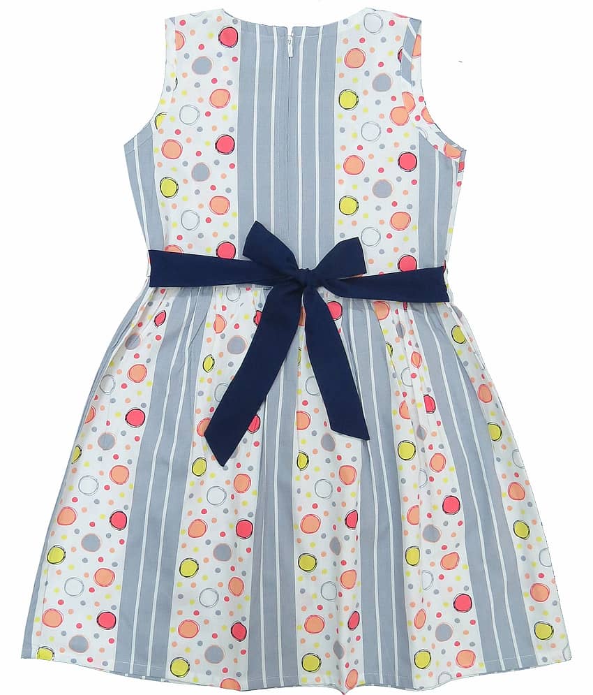 Clothe Funn Cotton Frock For Girls ( Pack of 1 , Grey ) view 2