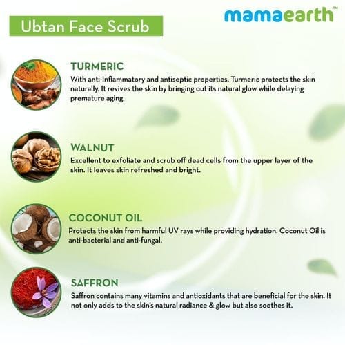 Mamaearth Ubtan Scrub For Face With Turmeric & Walnut For Tan Removal (100gm) view 2