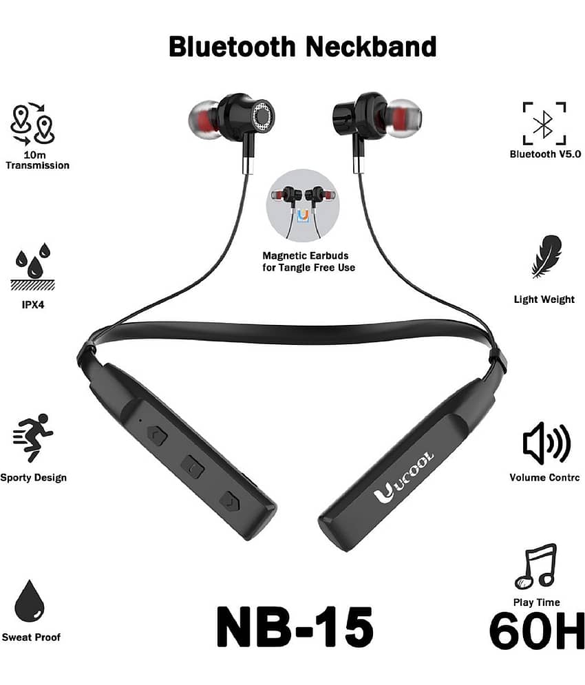UCOOL Bluetooth Wireless In-the-ear Bluetooth Headset with Upto 30h Talktime True Wireless - Black view 2
