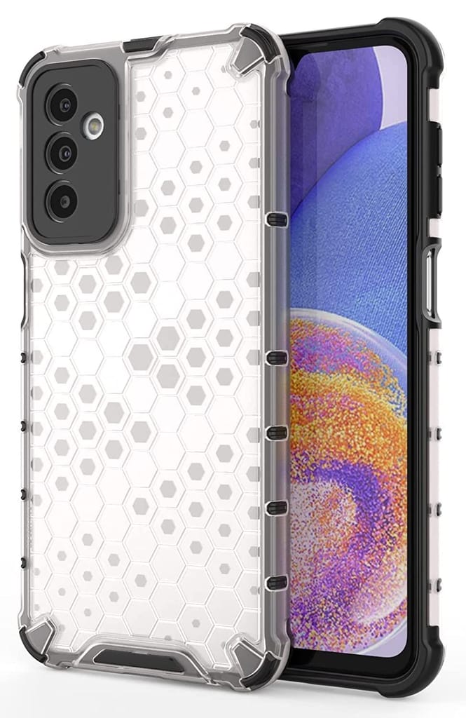 Faircost Hybrid Shockproof Back Cover for Samsung Galaxy M23 5G / F23 5G Hard Outside Soft Inside- (Polycabonate::Transparent) view 2