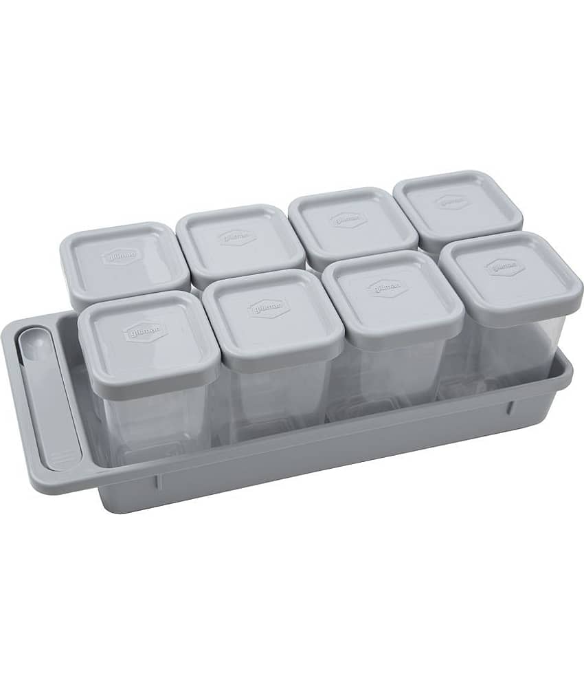 Gluman Plastic Purple Spice Container ( Set of 8 )