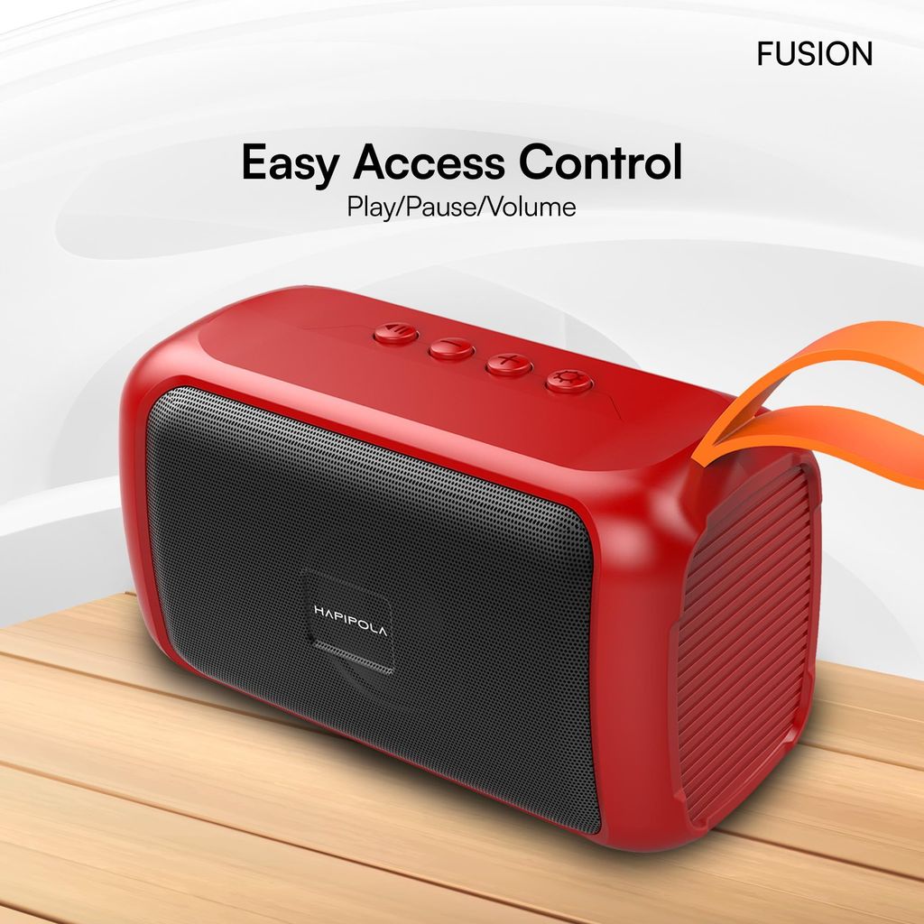 HAPIPOLA Bluetooth Speaker Fusion Immersive Audio | Good Bass | Light Weight 5 Hours Playback | Playback Control AUX, USB, TF Card | Upto 10m Range Hands-Free Calls | Micro Interface view 2
