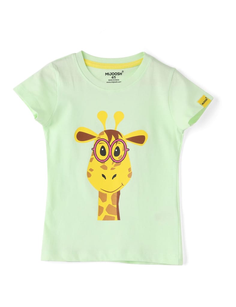 Girls T-Shirt Patina Green / Bright Rose Pink, Soft Cotton, Ages 2-6 (2pcs pack) view 2