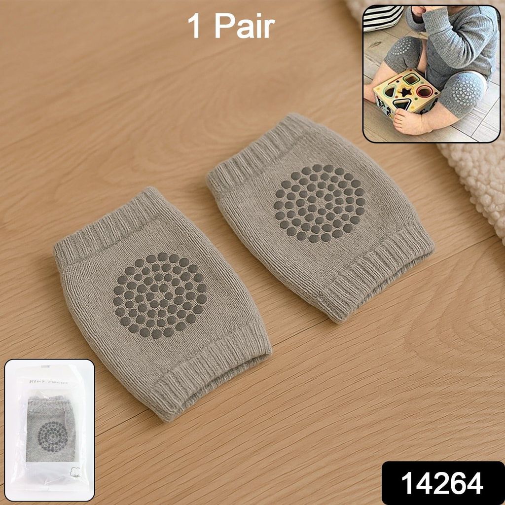 Light Grey Toddler Wool Knit Leg Warmer (Knee Guard) view 2