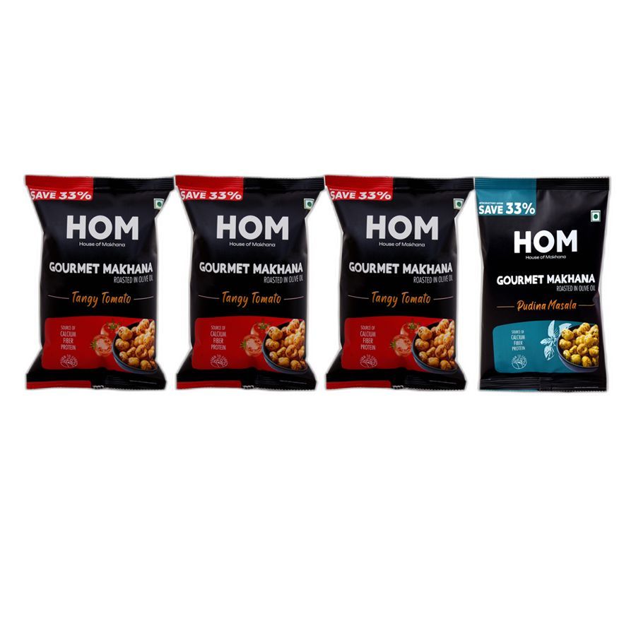 Gourmet Makhana (Pack of 4) with Flavours of Pudina Masala, 3 Tangy Tomato. - 56 gm view 2