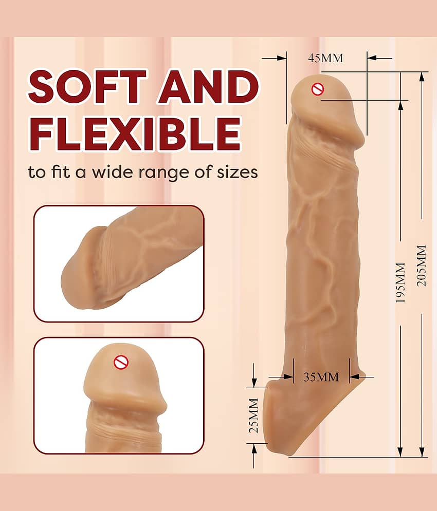 8 inch Double Hole Jumbo Penis Sleeve With 2 Inch Length Extansion And 1cm Girth Increase By Kamahouse view 2