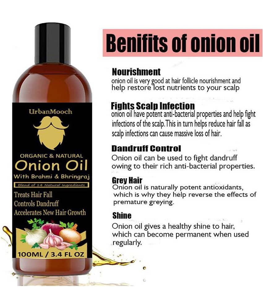 UrbanMooch 100% Pure ONION Oil & Virgin Coconut Oil- 200 mL Pack of 2 view 2