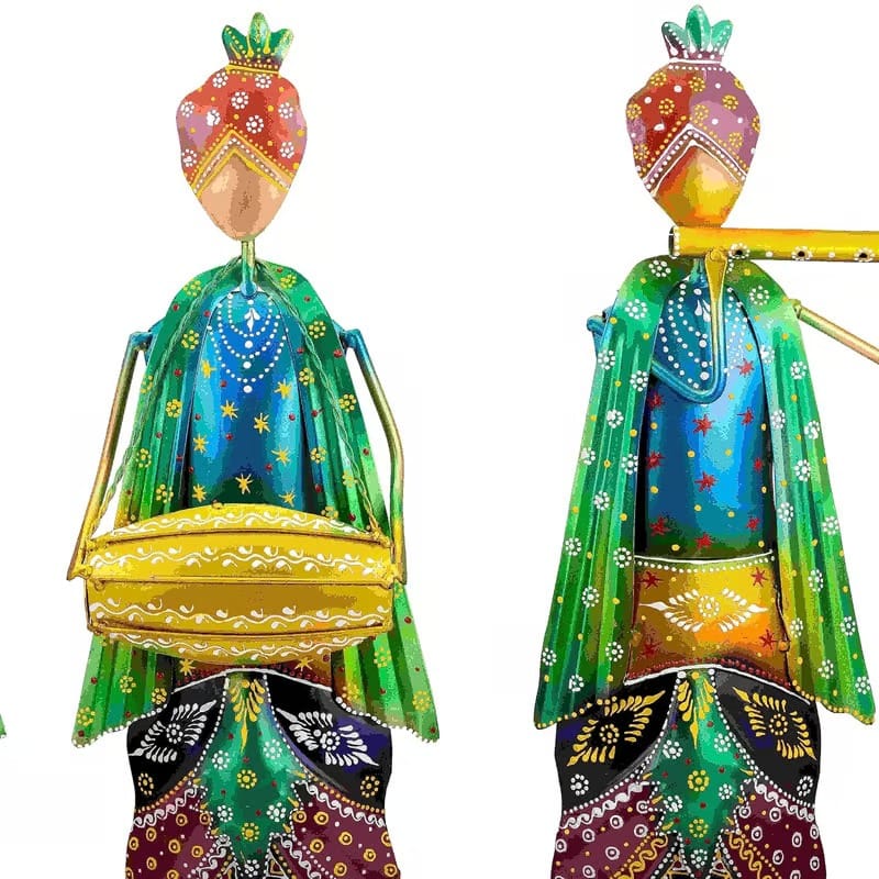Aaradhya Creations Indian Iron Folk Musician Set, Metal Musician Decor, Showpiece for Home Decor, Set of 3 Musician, view 2