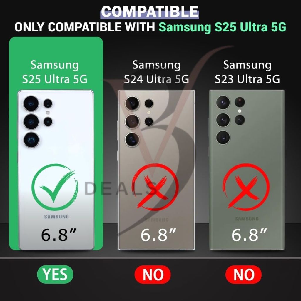 V3Deals S-Pen Compatible Case for Samsung Galaxy S25 Ultra 5G | Anti-Yellowing Transparent Cover with N52 Magnetic Ring | Camera Protection (Transparent, S25 Ultra (Magnetic)) view 2