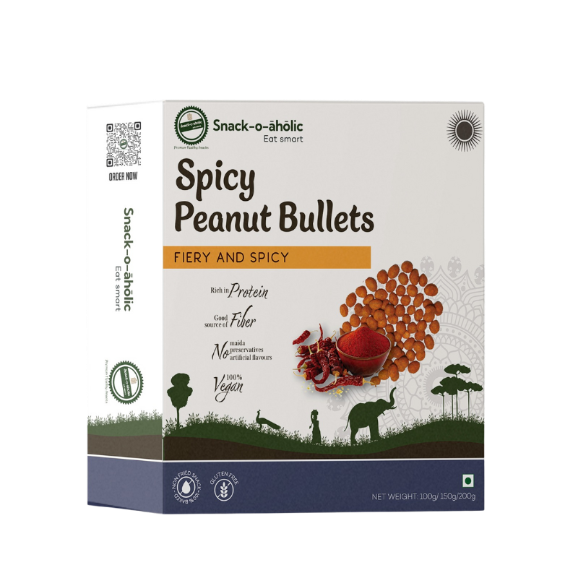 Snack O aholic Spicy Peanut Bullets - 100g