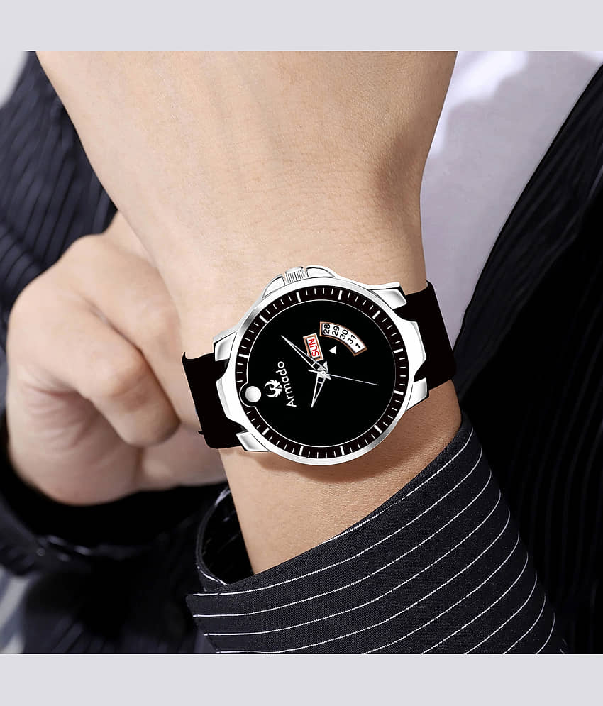 Armado Black Silicon Analog Men's Watch view 2