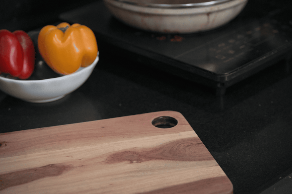 Orchid Homez Wooden Chopping Board, Cutting Board, Serving Tray for Kitchen Vegetables, Fruits & Cheese | Natural Color| Handcrafted | Made in India (38LX21.5BX1.5W, Brown, Design-2 view 2