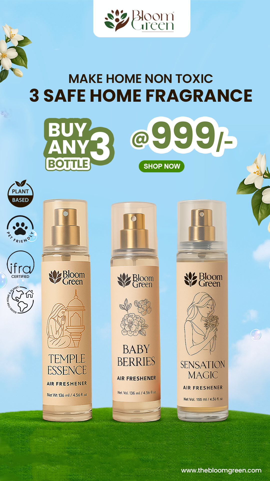 Air Freshener Pack of 3 Signature Fragrances