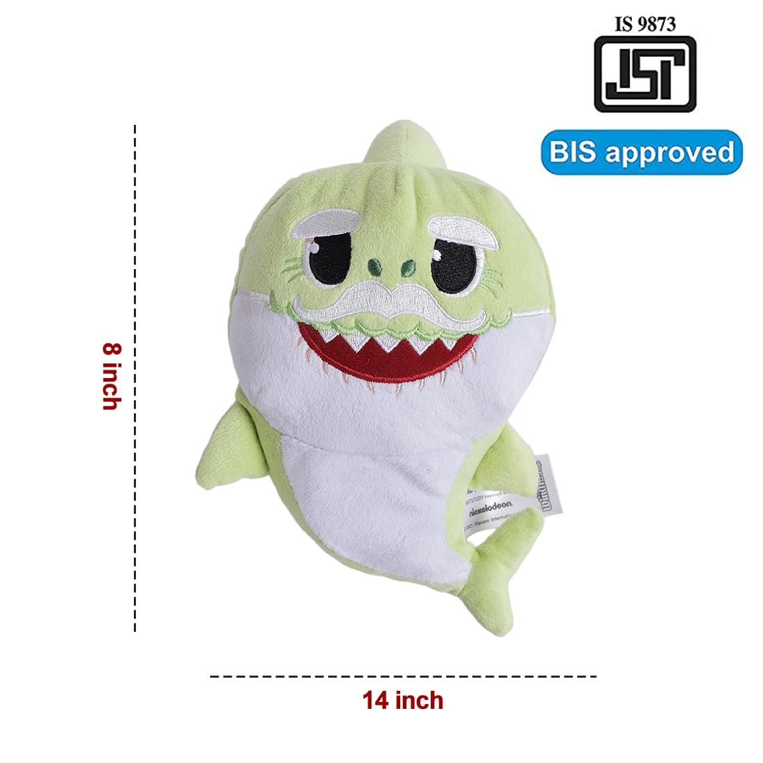 Baby Shark Plush Singing Plush Toy For Kids 1 Years and Above (Light Green) view 2