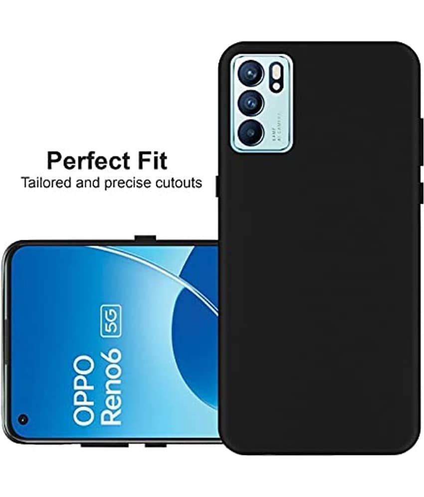 Spectacular Ace - Black Silicon Silicon Soft cases Compatible For Reno 6 5G ( Pack of 1 ) view 2