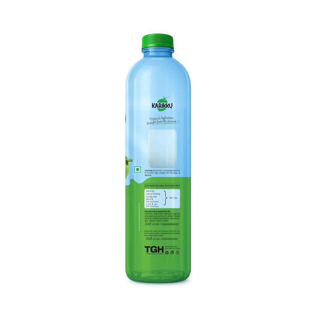 Karikku Tender Coconut Water - 1L | 100% Natural Electrolyte Drink | Refreshing Hydration, No Added Sugar view 2