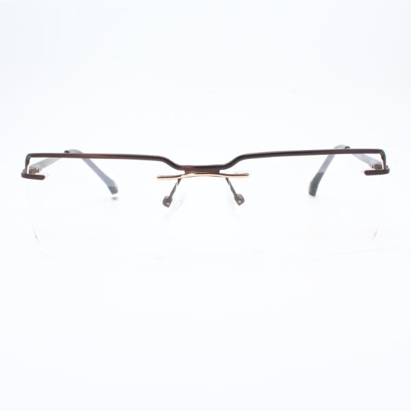 Lensoz Elite X Luxe Rimless Rectangle - Narrow - Deep Brown view 2