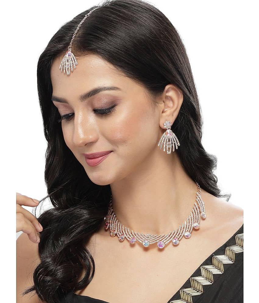 Sukkhi Rose Gold Alloy Necklace Set ( Pack of 1 ) view 2