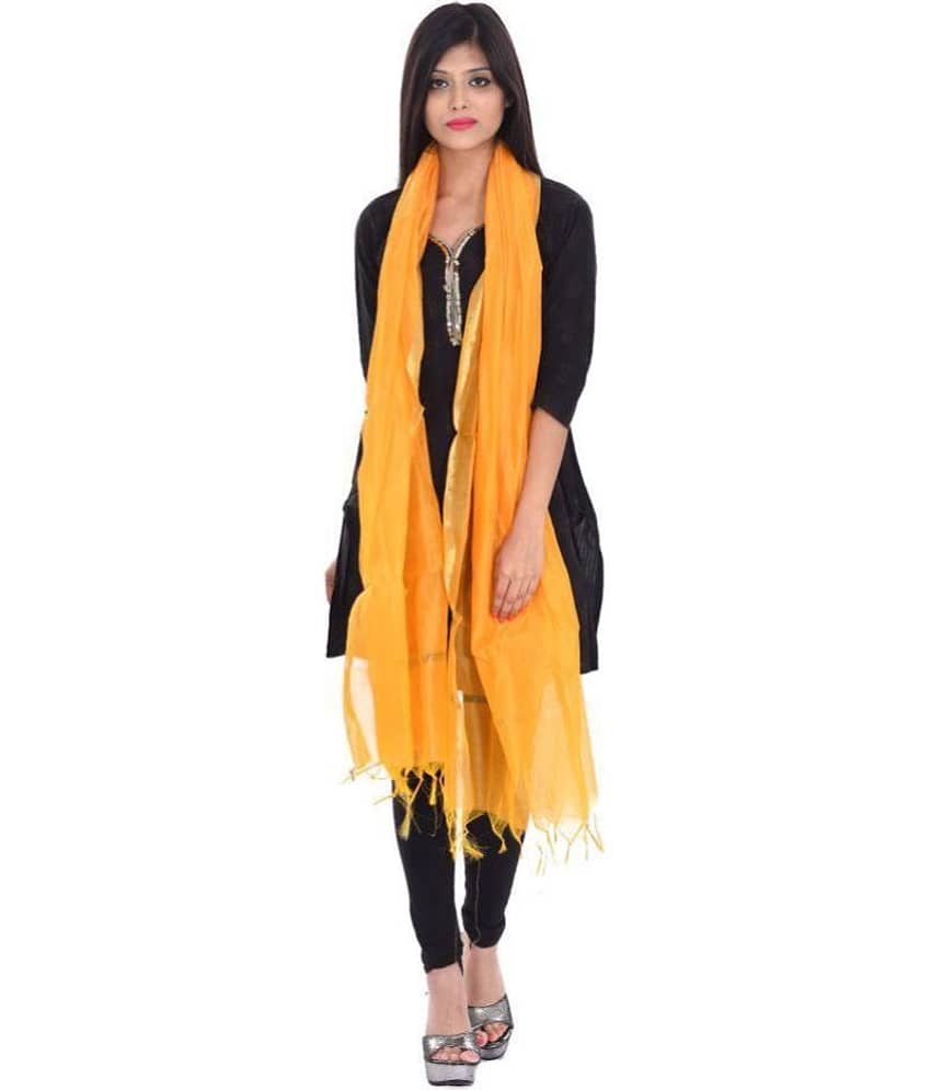 Apratim Yellow Chanderi Dupatta view 2