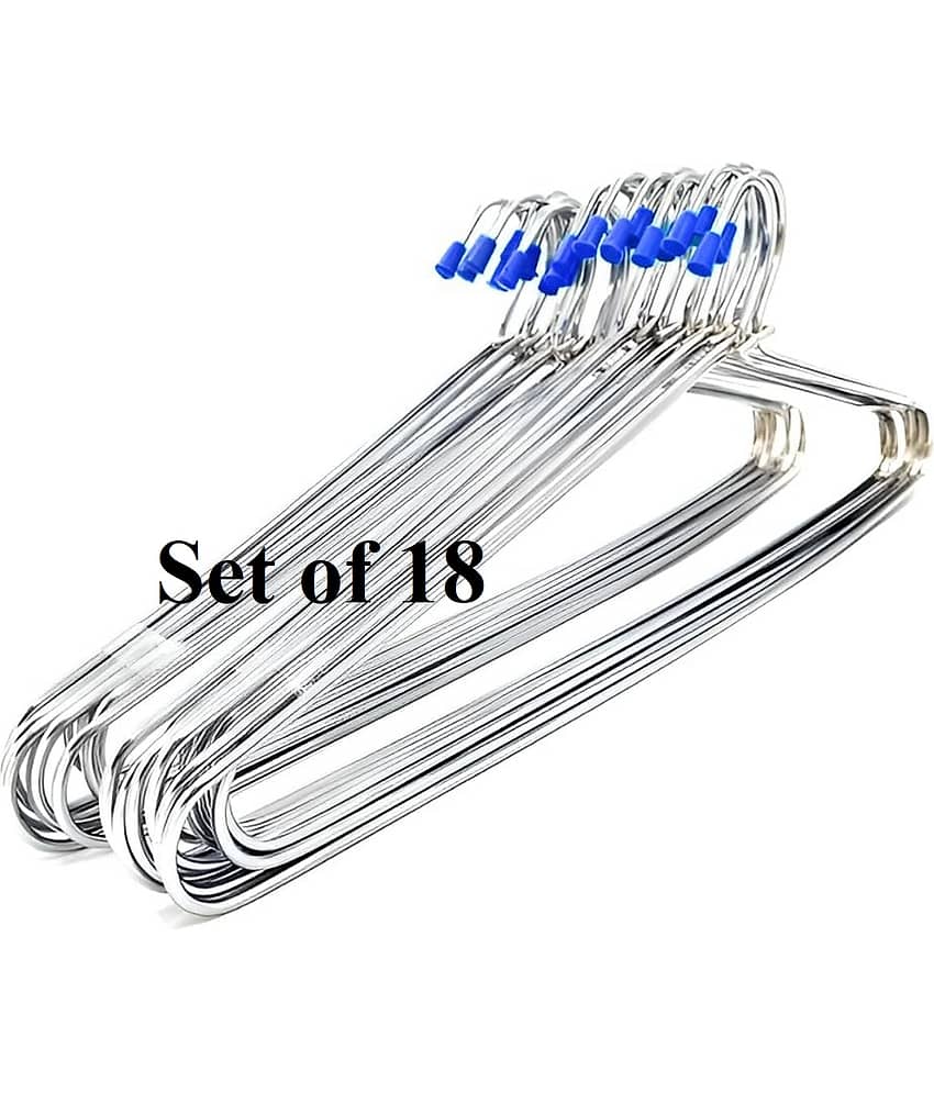 Sushil Stainless Steel Standard Clothes Hangers ( Pack of 18 )