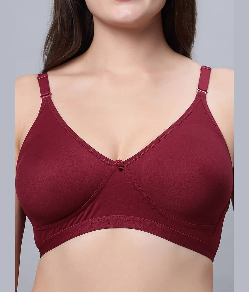 IN CARE LINGERIE Cotton Non Padded Women's Everyday Bra ( Maroon ) SUHANA_MAROON_38C view 2