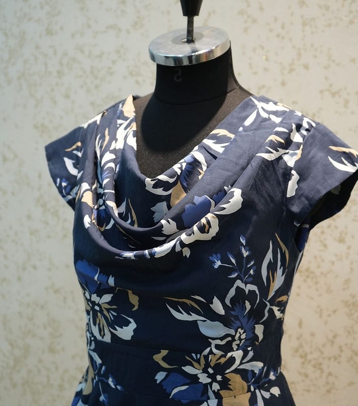 Cowl Neck Rolled Pleats Dress view 2