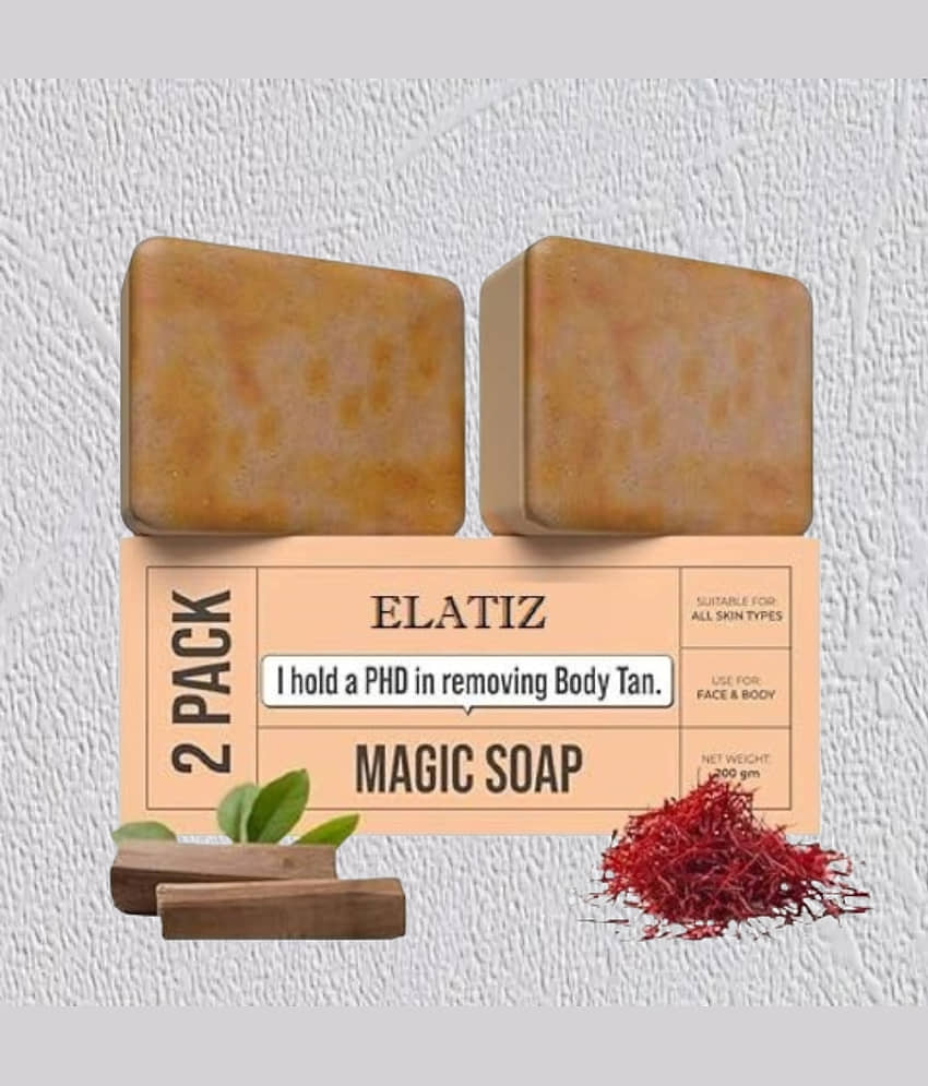 Elatiz Beauty Sandalwood & Saffron soap Magic Soap for All Skin Type ( Pack of 2 )