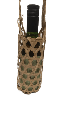 Handwoven Wicker Wine Bottle Holder | Eco-Friendly and Stylish view 2