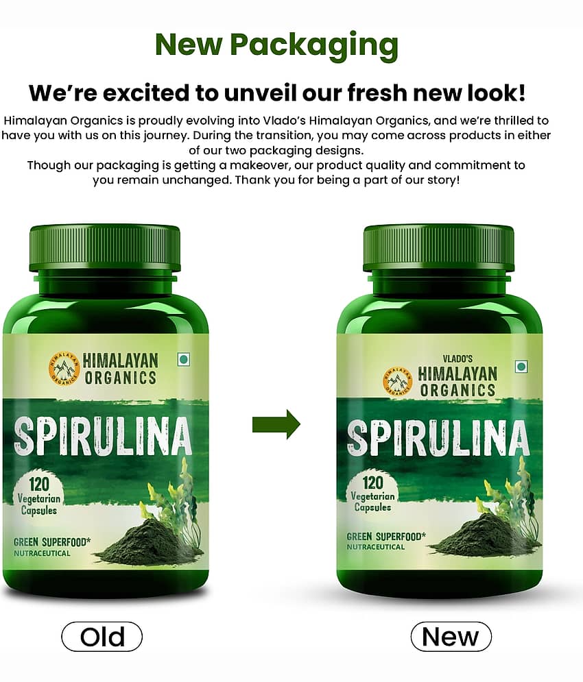 Vlado's Himalayan Organics Spirulina - 2000mg - 120 No.s view 2