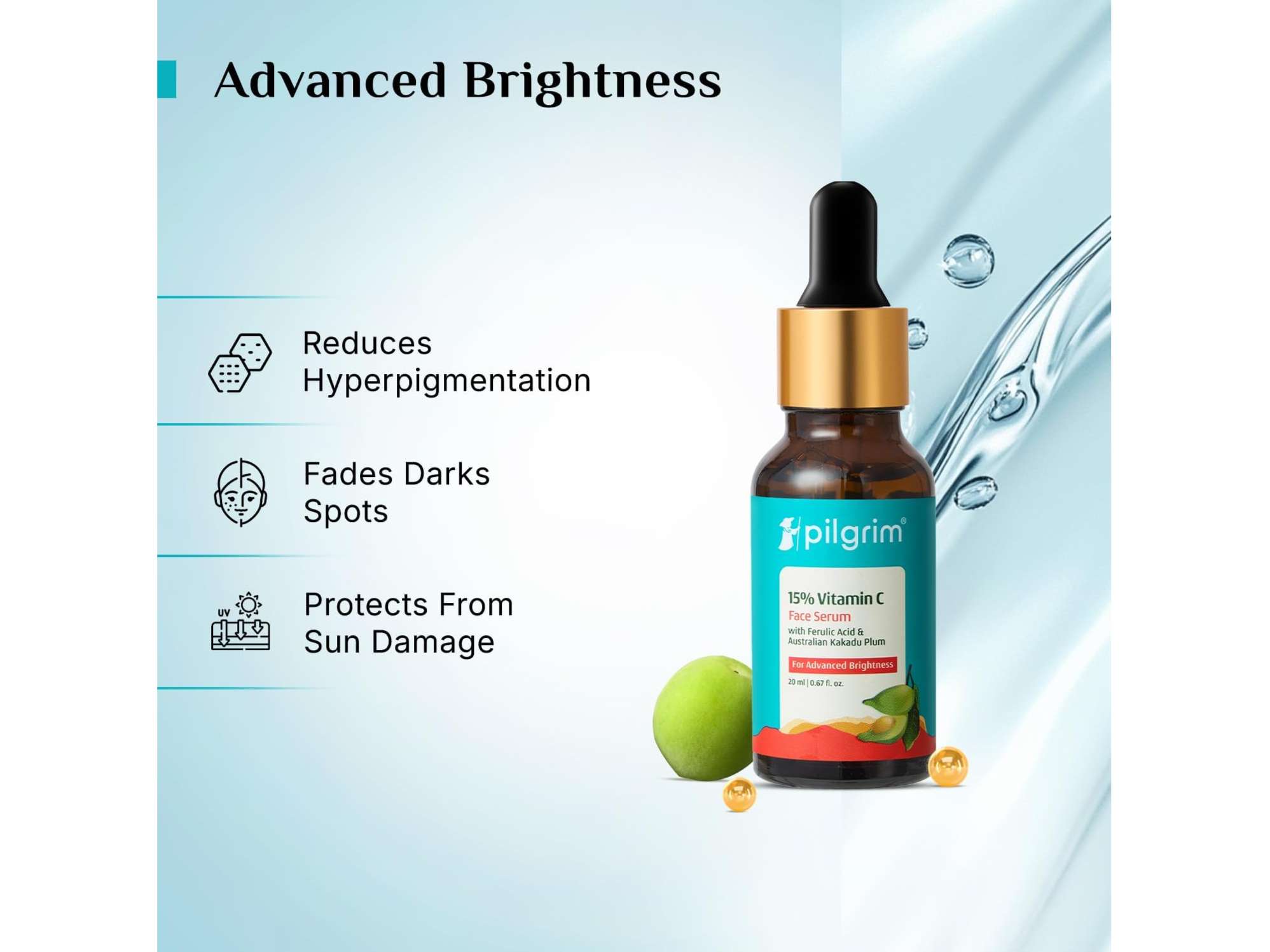 Pilgrim 15% Vitamin C Face Serum For Advanced Brightness - 20 ml view 2
