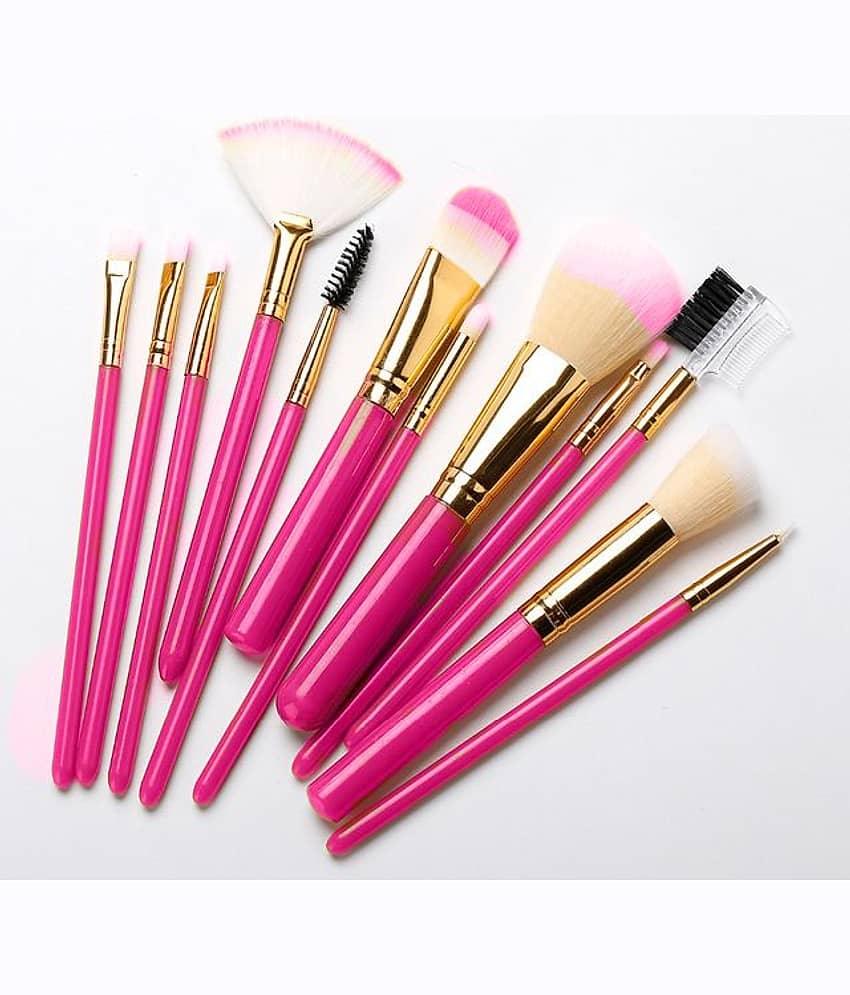 Adbeni Imported 1PC Pink Brushes Cylinder Makeup Round Tube Cosmetic Makeup Brushes 12PCs view 2